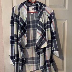 New York Laundry Women's Multicolor Plaid Blazer